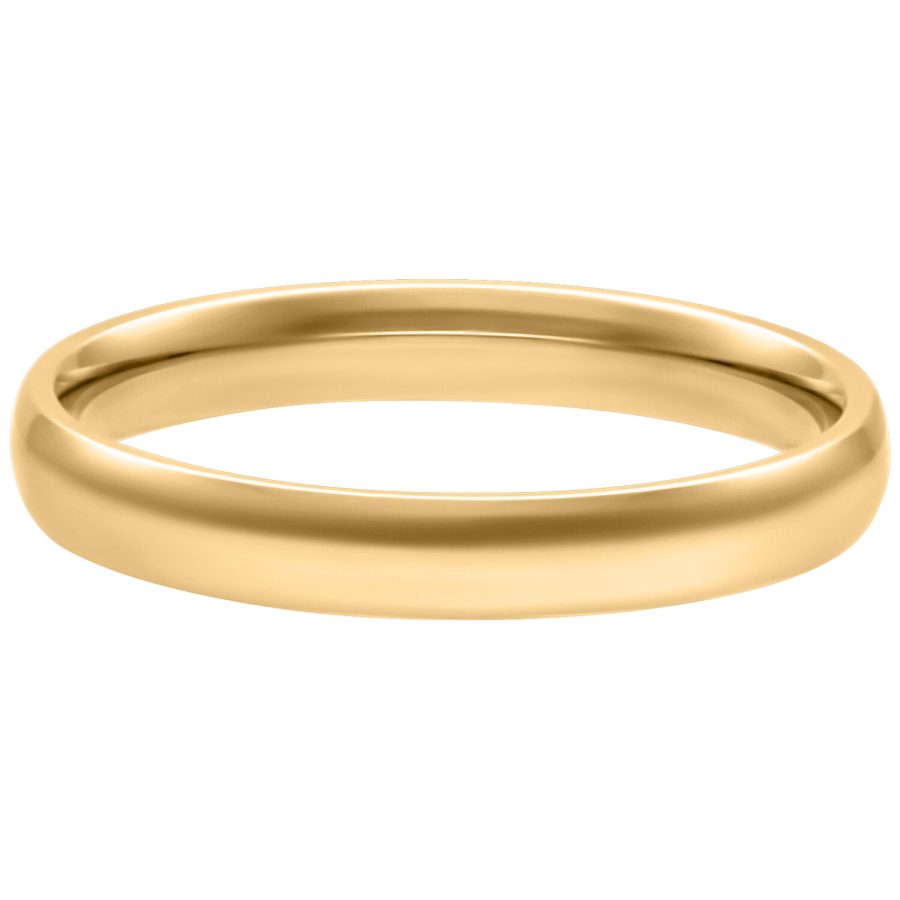 Schlichter goldener Ring aus Chirurgenstahl, 17,0 mm Größe, auf weißem Hintergrund