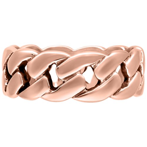 Roségoldener Chunky Ring aus Chirurgenstahl, Größe 21,0 mm