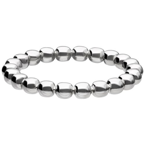 Silberner Bubble Ring aus glänzendem Chirurgenstahl auf weißem Hintergrund