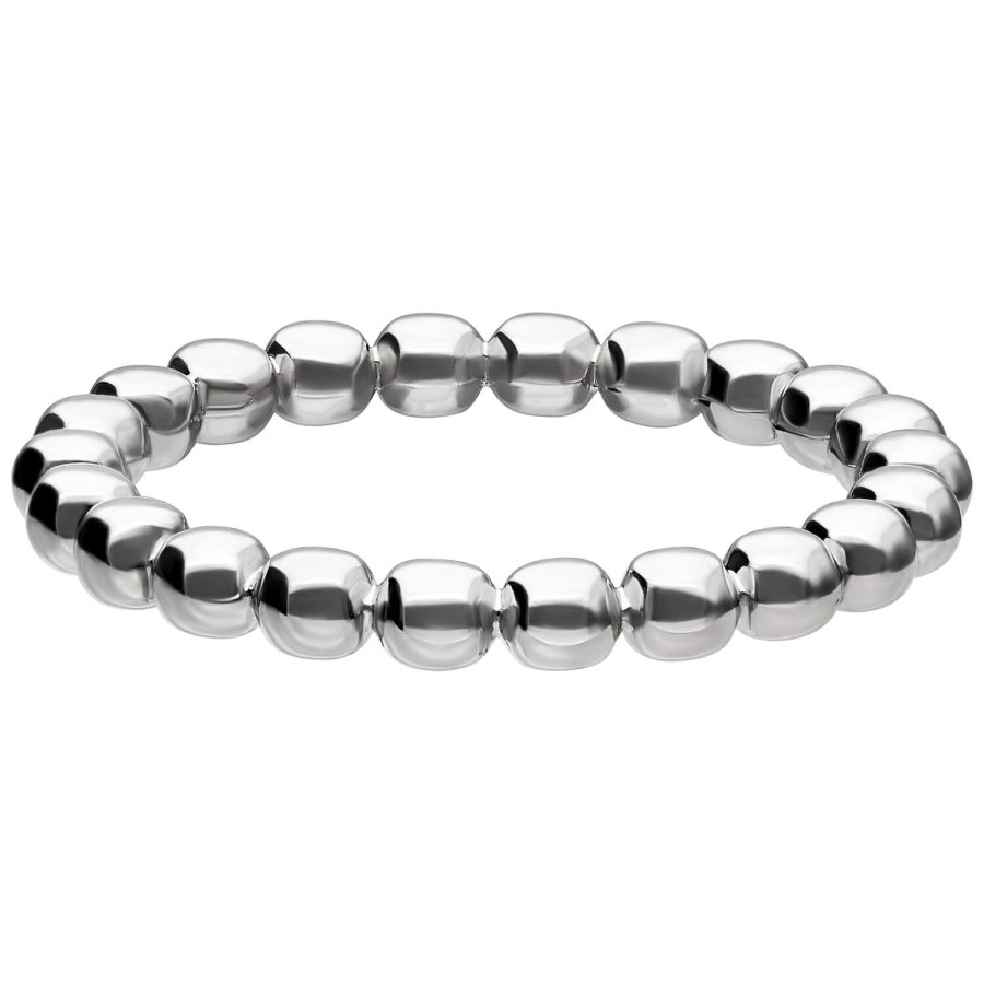 Silberner Bubble Ring aus glänzendem Chirurgenstahl auf weißem Hintergrund