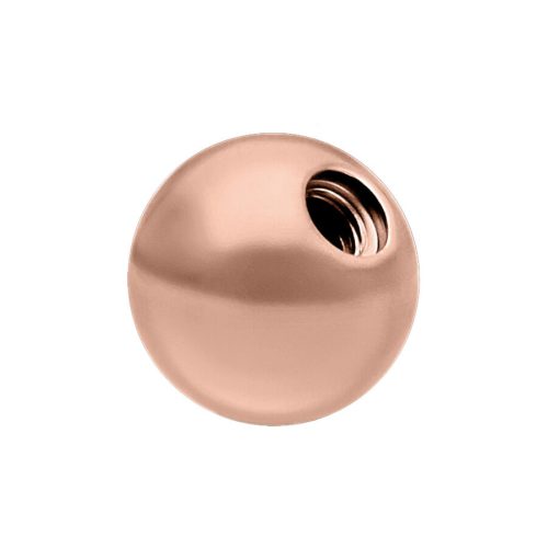 Roségoldener Gewindeball aus Titan auf weißem Hintergrund