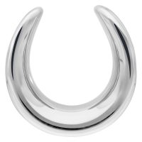 Silberfarbener Ear Saddle aus Chirurgenstahl, Größe 30mm, auf weißem Hintergrund