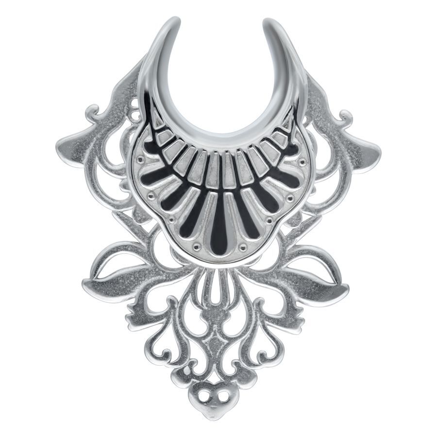 Filigrane barocke Ear Saddles aus silbernem Chirurgenstahl