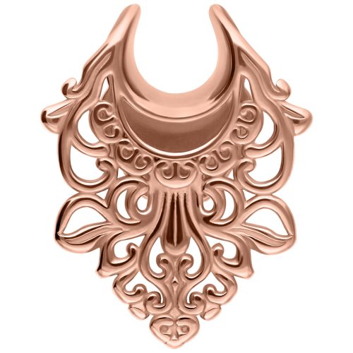 Filigranes Barock Ear Saddle in Roségold mit 8,0 mm Größe auf weißem Hintergrund