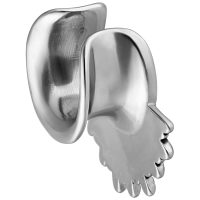 Silberne Indiana Earsaddles aus Chirurgenstahl 316L auf weißem Hintergrund