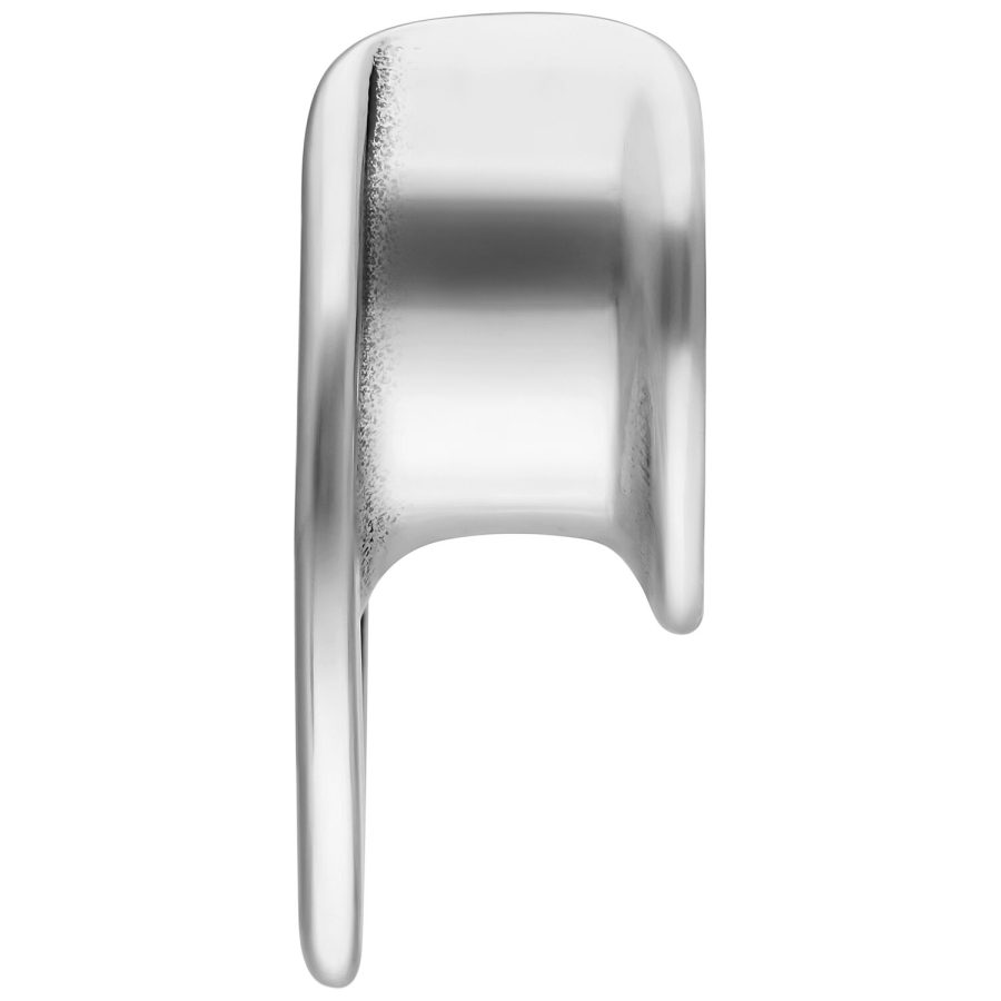 Silberfarbene Double Arrow Earsaddles aus Chirurgenstahl, Größe 8,0 mm, auf weißem Hintergrund