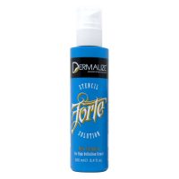 Blaue 250 ml Flasche Stencil Solution Forte mit weißem Verschluss