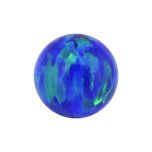 Kugel aus dunkelblauem synthetischem Opal, 3 mm, auf weißem Hintergrund