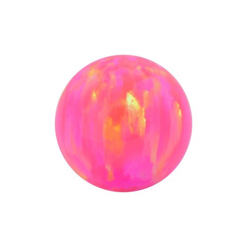 Runder synthetischer Opal Aufsatz in Light Hot Pink, Größe 3mm auf weißem Hintergrund