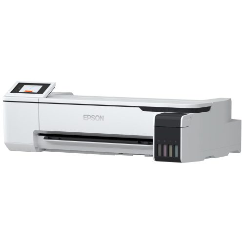 Weißer Epson SureColor SC-T3100x Drucker auf schlichtem Hintergrund