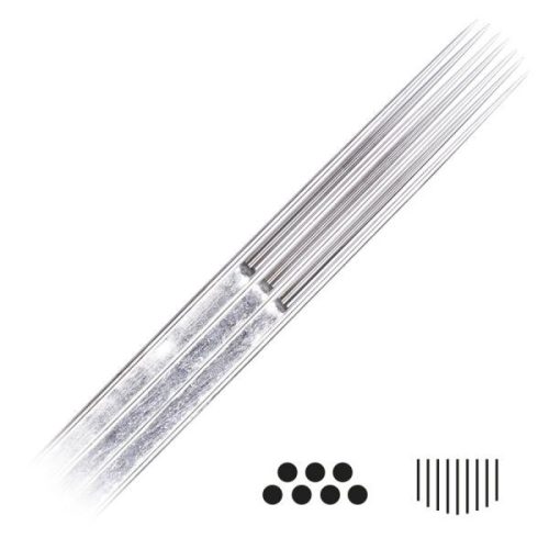 Magnum Curved Long Taper Tattoonadeln aus Chirurgenstahl auf weißem Hintergrund