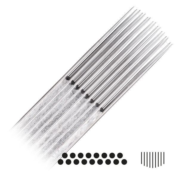 Magnum Curved Long Taper Tattoonadeln aus Chirurgenstahl 316L auf weißem Hintergrund