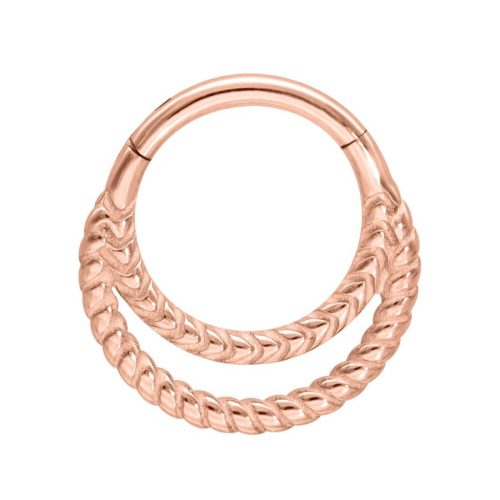 Roségoldener Double Twisted Clicker auf weißem Hintergrund