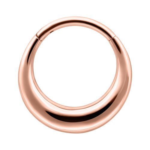 Roségoldener Septum Clicker, 10mm Innendurchmesser, auf weißem Hintergrund