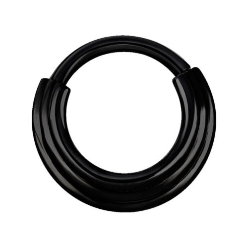 Schwarzer Metall Septum Clicker, 8mm Innendurchmesser, auf weißem Hintergrund