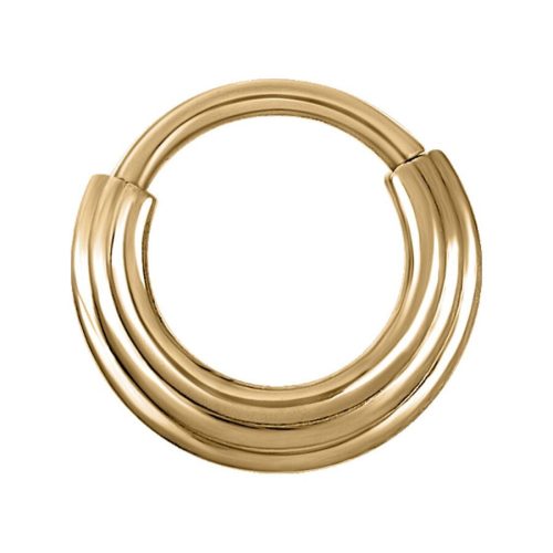 Goldener Septum Clicker mit 8,0 mm Innendurchmesser auf weißem Hintergrund