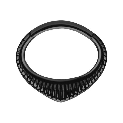Schwarzer Indiana Clicker mit 1,2mm Stärke und 6mm Innendurchmesser auf weißem Hintergrund