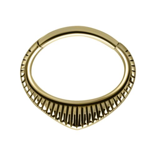 Goldener Septum Clicker aus Chirurgenstahl 316L auf weißem Hintergrund
