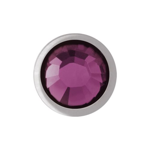Facettierter Amethyst Piercing Aufsatz aus Chirurgenstahl, 2,5 mm Kugelgröße