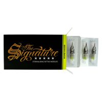 Drei Round Shader Tattoo-Nadelmodule neben schwarzer Verpackung