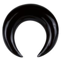 Schwarzes Hornsichel Piercing auf weißem Hintergrund, unisex