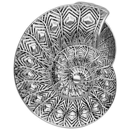 Silberne Fossil Ear Cuffs mit filigranem Muster auf weißem Hintergrund