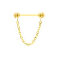 Goldene Nippelkette mit drehbaren Kugeln auf weißem Hintergrund