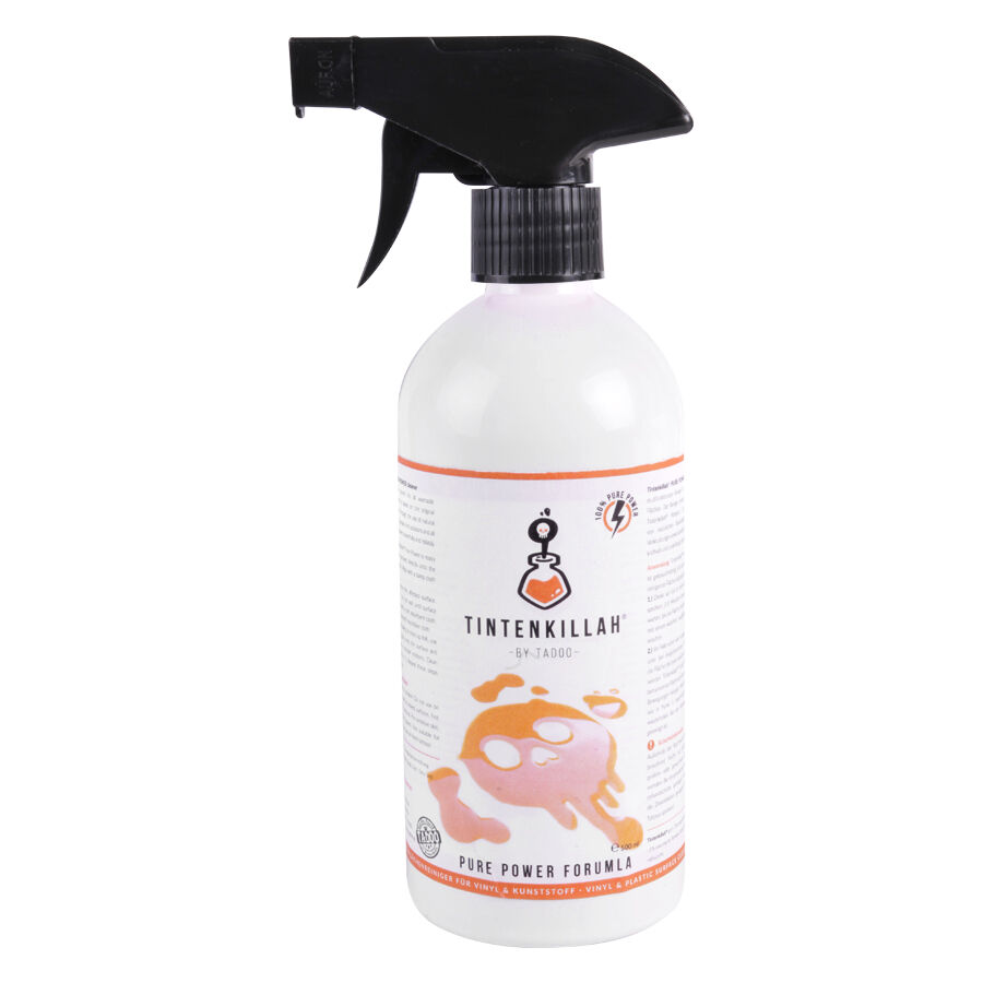 TADOO Tintenkillah Sprayflasche 500 ml mit schwarzem Sprühkopf auf weißem Hintergrund