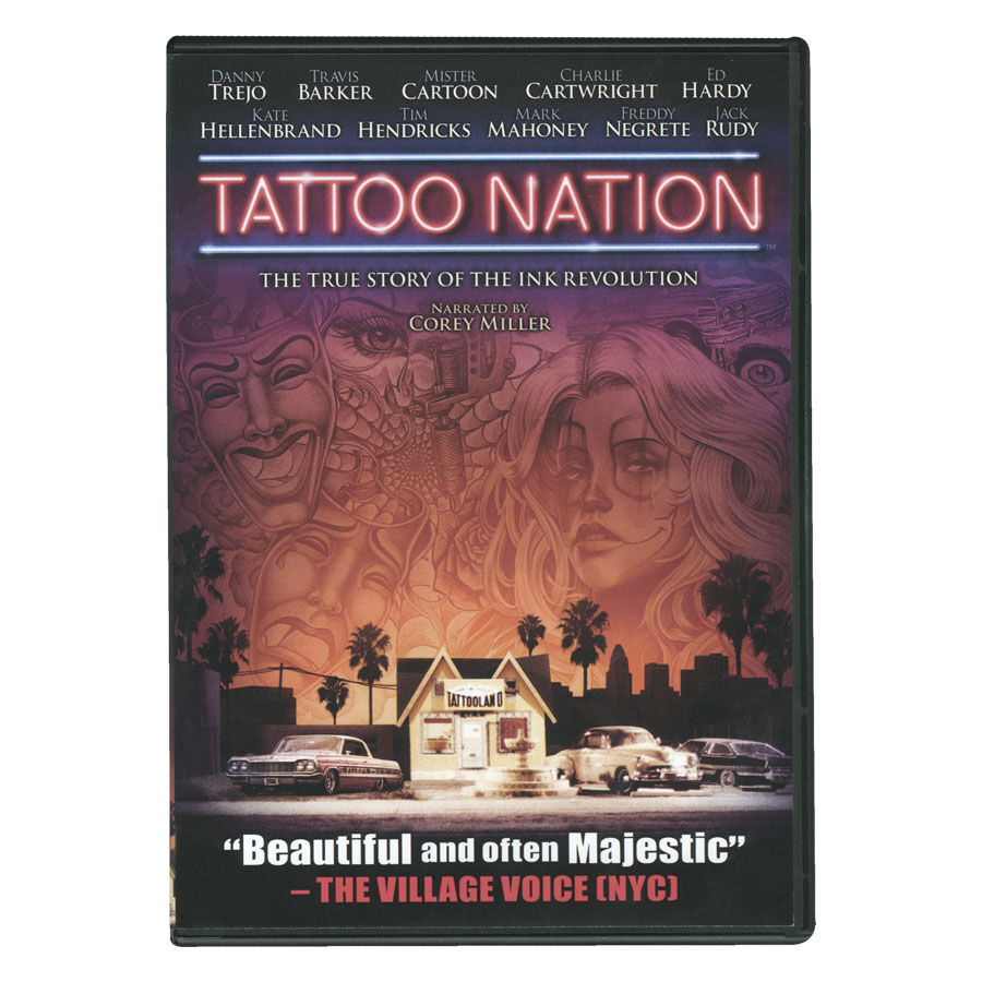 Cover der DVD Tattoo Nation mit buntem Design und Autos im Vordergrund