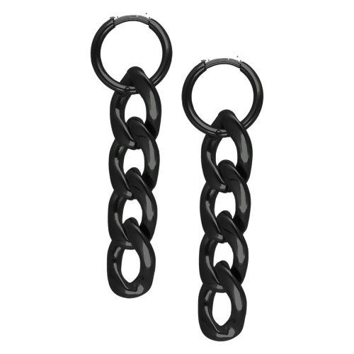 Schwarze Little Chunky Hoops aus Chirurgenstahl 316L auf weißem Hintergrund