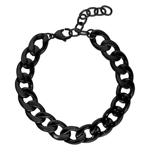 Chunky Armband aus glänzendem schwarzem Chirurgenstahl