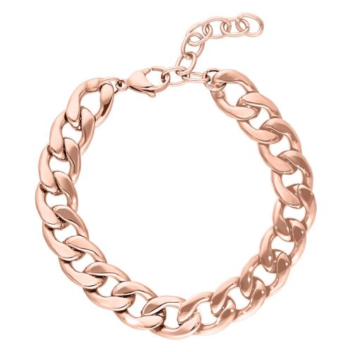 Roségoldenes Chunky Armband aus Chirurgenstahl auf weißem Hintergrund
