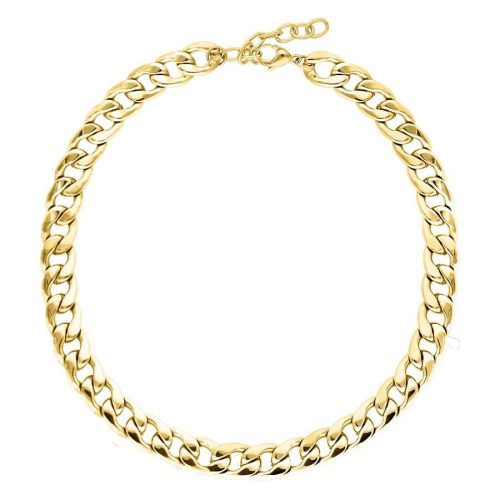 Goldene Chunky Kette aus Chirurgenstahl 316L auf weißem Hintergrund
