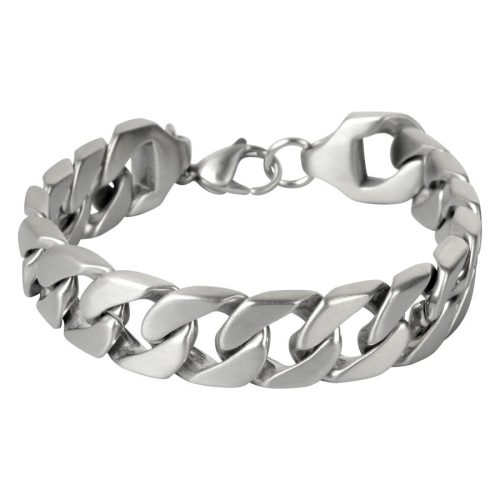 Silbernes Armband aus Chirurgenstahl 316L auf weißem Hintergrund