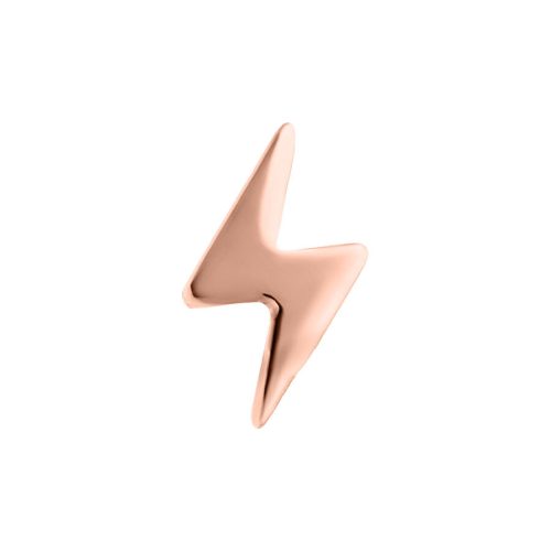 Roségoldener Blitz-Aufsatz aus Titan, 0,8 mm Gewinde, auf weißem Hintergrund