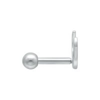 Silberner Earbarbell aus Chirurgenstahl 316L auf weißem Hintergrund