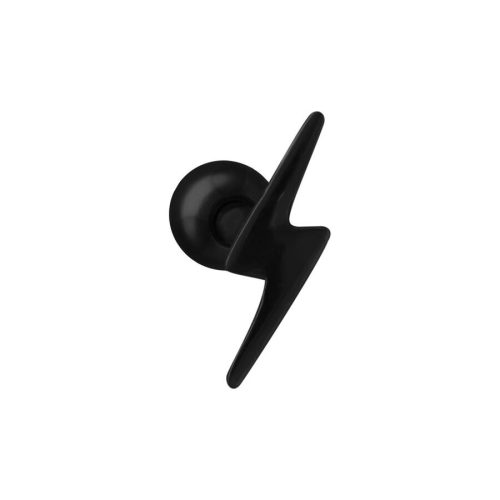Schwarzer Flash Earbarbell in Blitzform auf weißem Hintergrund