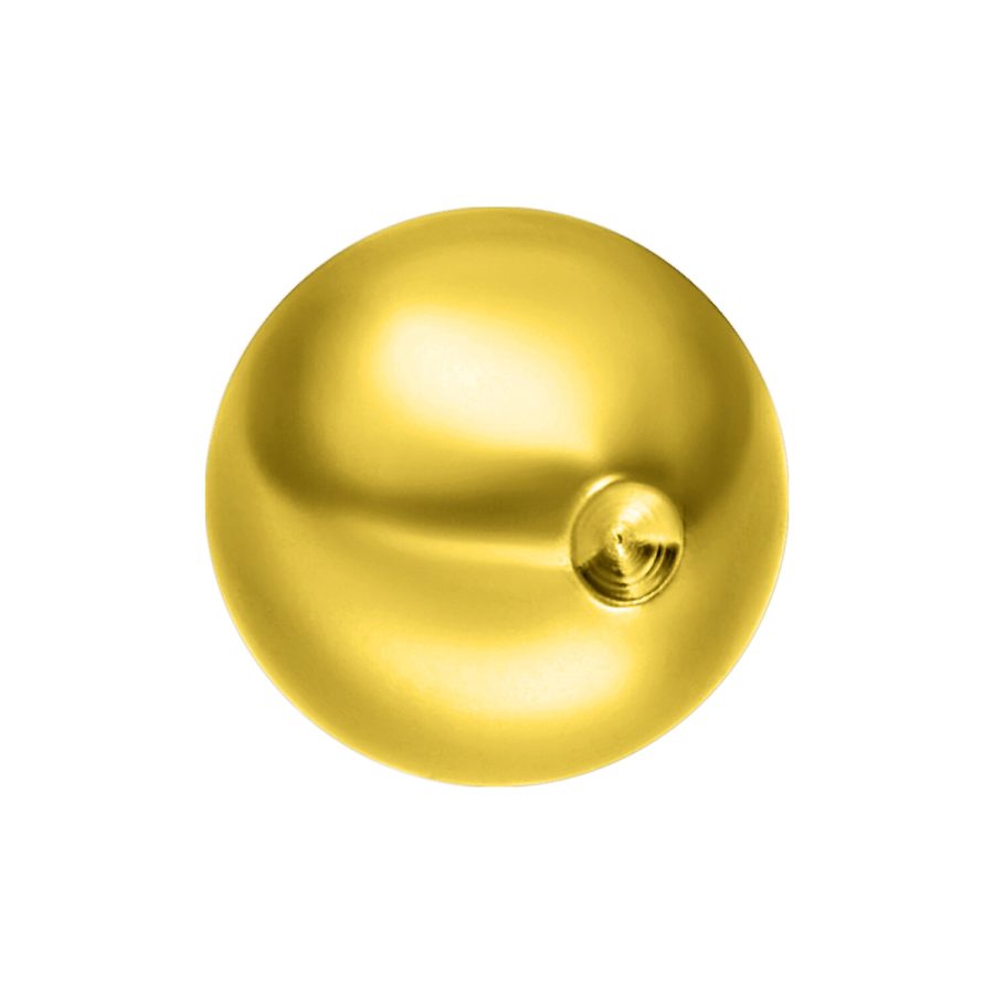 Gelbe Titan Clip In Kugel auf weißem Hintergrund, Größe 5,0 mm
