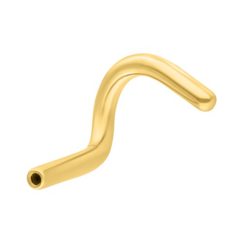 Goldener Push Fit Nasenstecker auf weißem Hintergrund