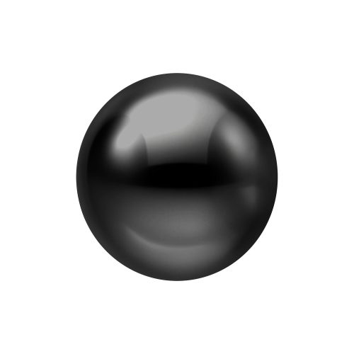Schwarze Titan-Kugel für Push Fit Labrets, Größe 2,5 mm, auf weißem Hintergrund