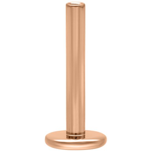 Roségoldenes Titan Push Fit Labret, 1,2 mm Stärke, 8,0 mm Länge auf weißem Hintergrund