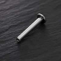 Silbernes Titan Labret Pushfit auf schwarzem Hintergrund