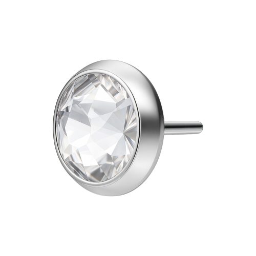 Silberner Aufsatz für Triple Piercing mit 4,0 mm Größe auf weißem Hintergrund