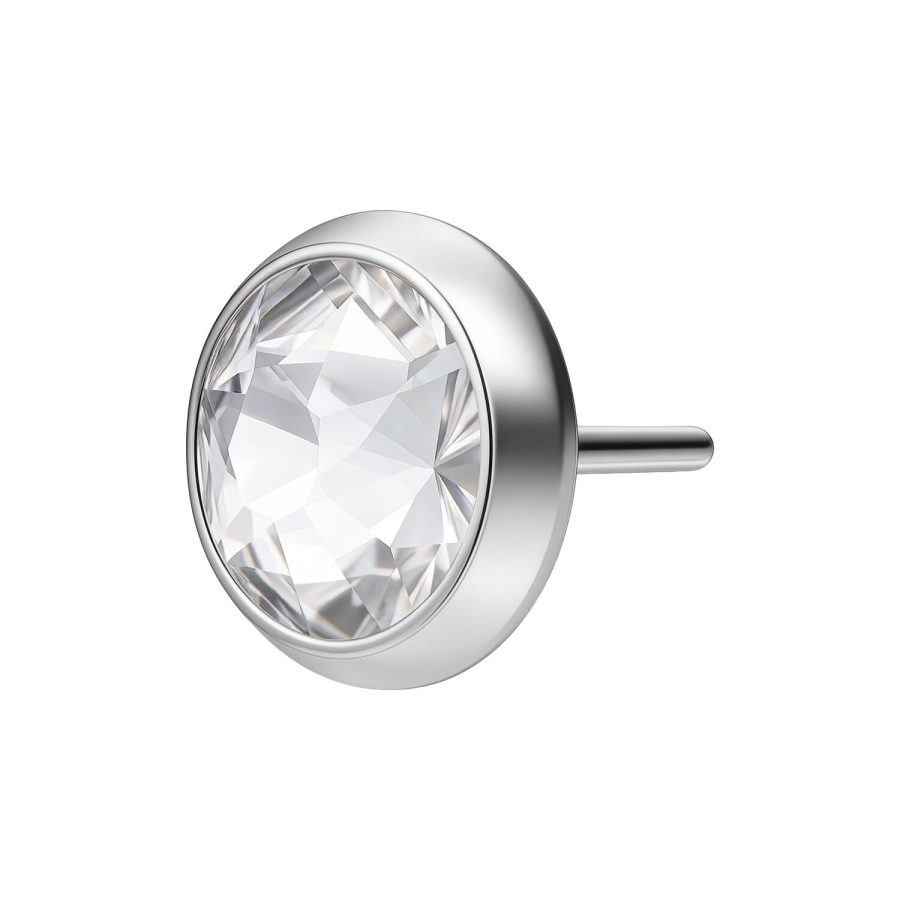 Silberner Aufsatz für Triple Piercing mit 4,0 mm Größe auf weißem Hintergrund