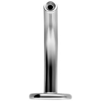 Silbernes Titan Labret Piercing mit Push Fit, 1,2 mm Stärke, 8,0 mm Länge auf weißem Hintergrund