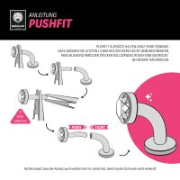 Illustration der Push Fit Anleitung für Labret mit Biegung und Stecker