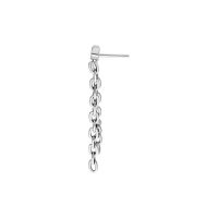 Silberner Piercing-Aufsatz mit Kettenanhänger auf weißem Hintergrund