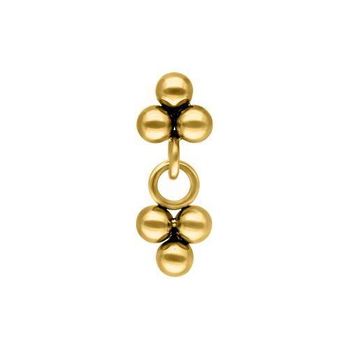 Goldener Piercing-Anhänger mit Kugel-Design, Studiohintergrund
