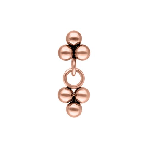 Roségoldener Push Fit Anhänger mit drei Kugeln auf weißem Hintergrund