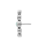 Silberner Push Fit Opal Aufsatz aus Titan mit klarem Kristall, Seitenansicht